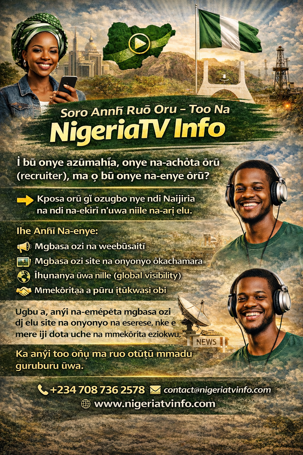 Posta mgbasa ozi NigeriaTV Info nke na-ejikọta azụmahịa ndị Naijiria na ohere ụwa niile