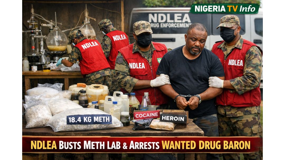 Featured image: NDLEA Ṣawari Ilé Ṣiṣe “Meth” ní Imo, Wọ́n sì Mú Ọ̀tá Ọgbẹni Ọ̀gá Olopẹgi