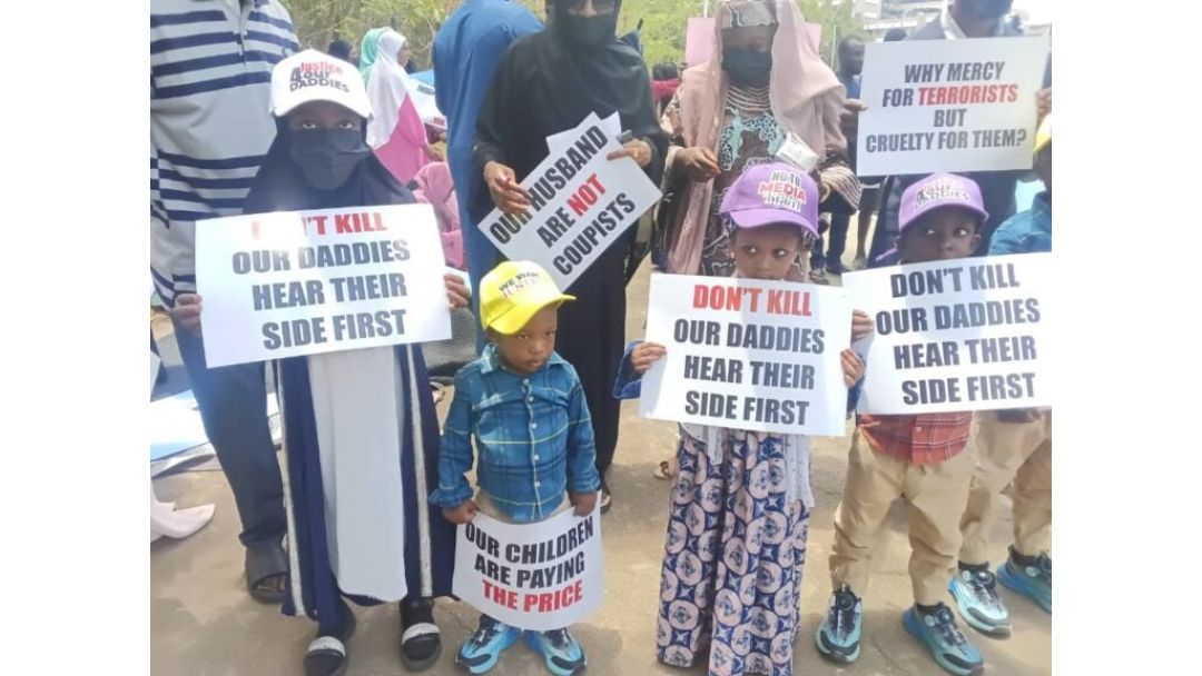 Alleged Coup: Families of Detained Officers Protest at National Assembly