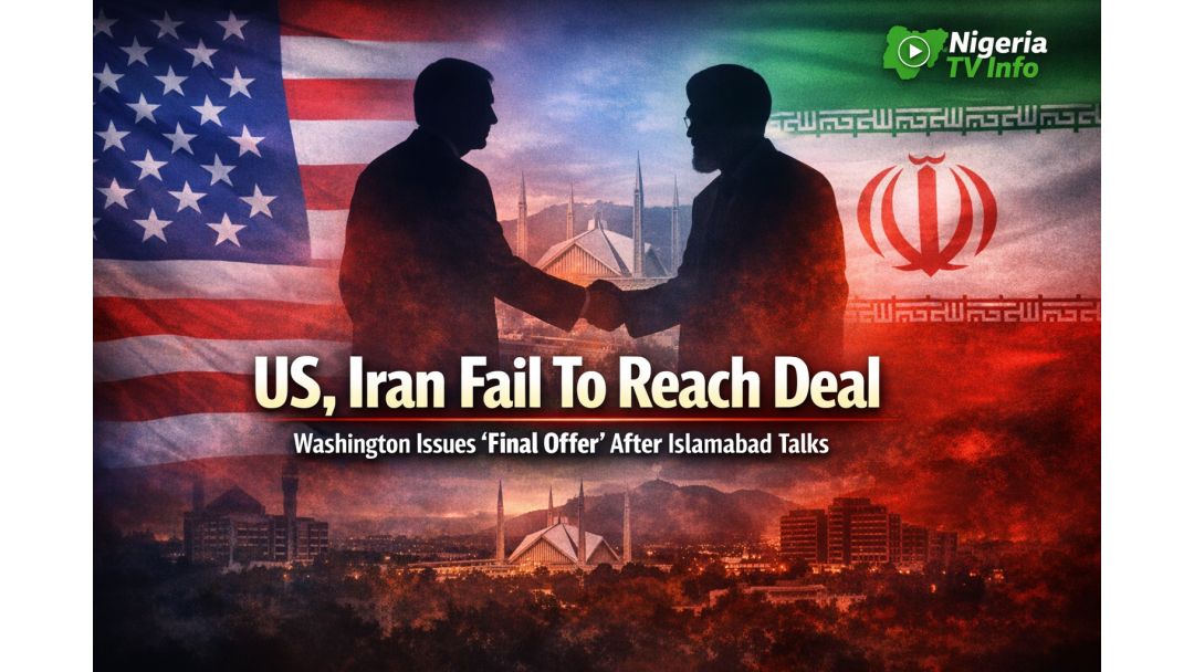 Featured image: Amerịka na Iran Emeghị Ka Ha Ruo Nkwekọrịta Ka Washington Nyechara “Onyinye Ikpeazụ” Mgbe Mkparịta ụka Gasịrị na Islamabad