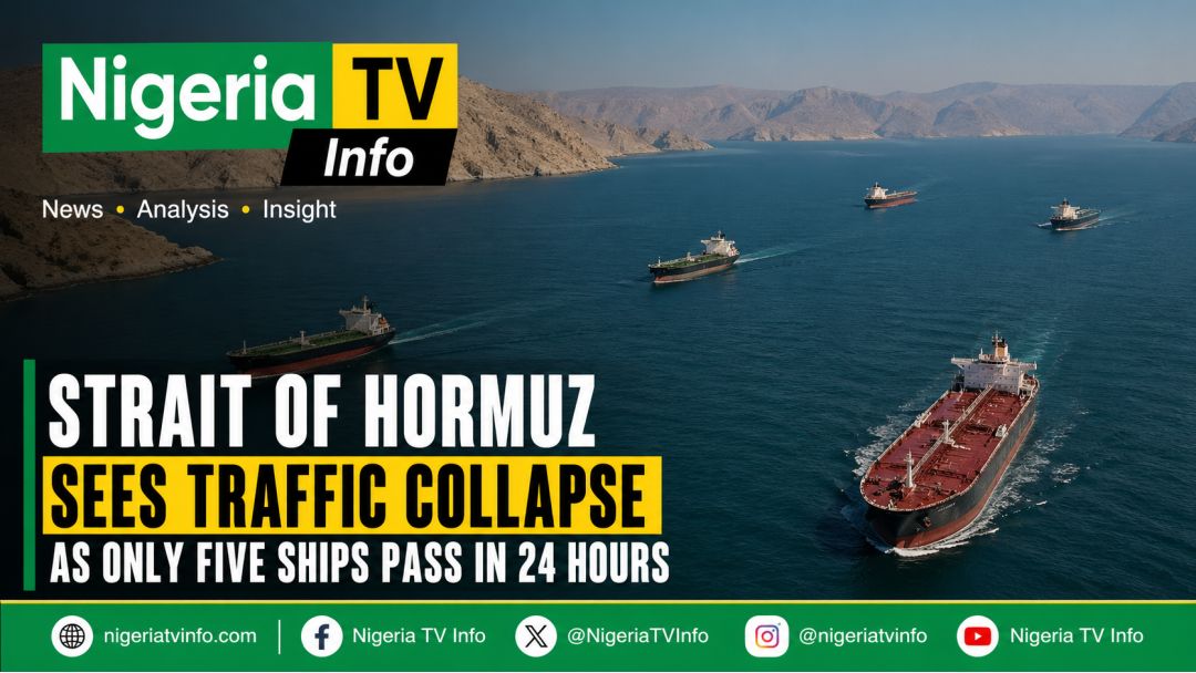 Featured image: Strait of Hormuz Traffic Plunges as Only Five Ships Pass in 24 Hours Amid Rising Gulf Tensions