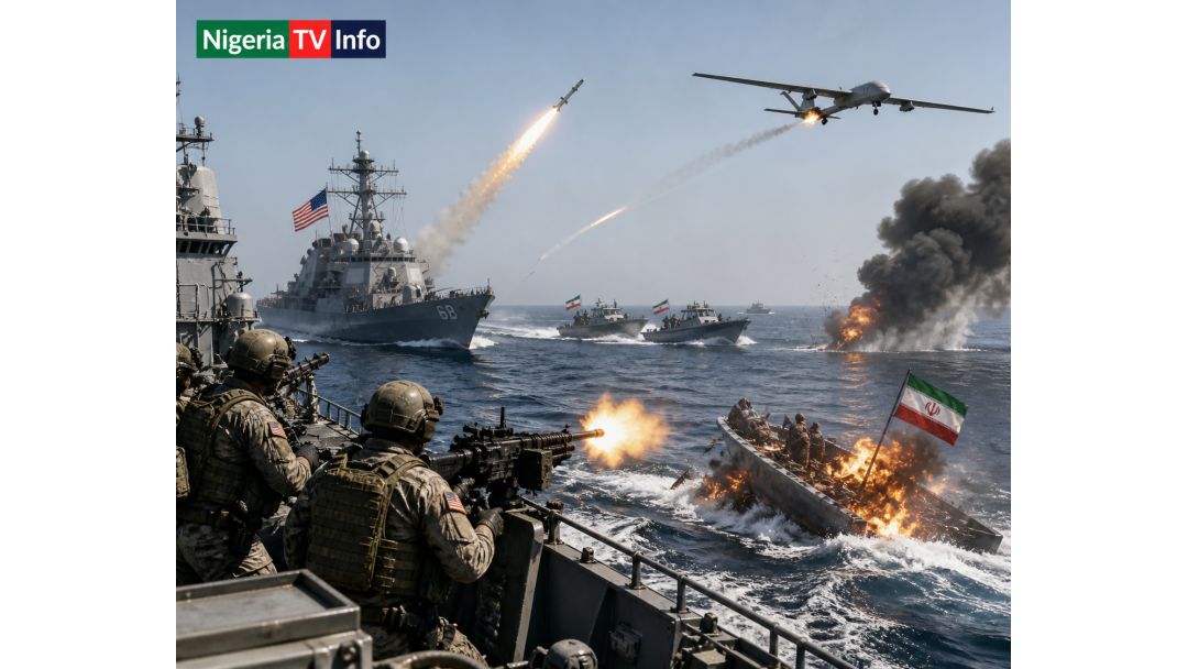 Featured image: US Forces Sink Iranian Boats, Intercept Missiles in Strait of Hormuz Operation