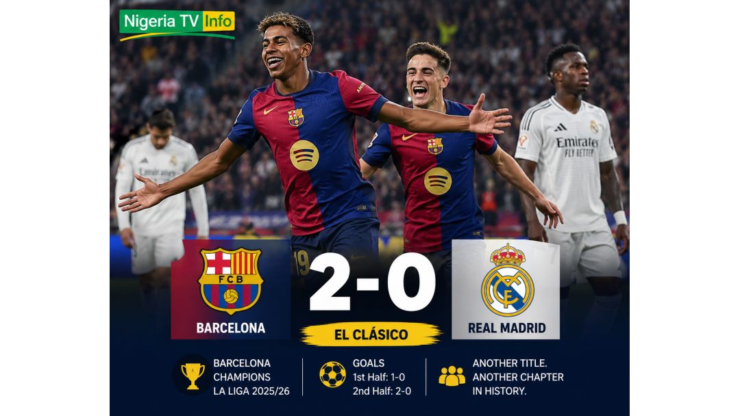 Featured image: Barcelona defeat Real Madrid 2-0 in El Clásico to retain La Liga title