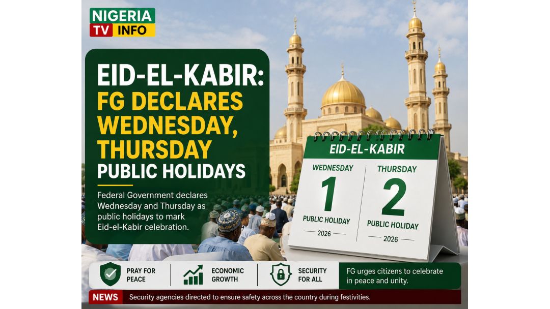 Eid-el-Kabir: FG Declares Wednesday, Thursday Public Holidays