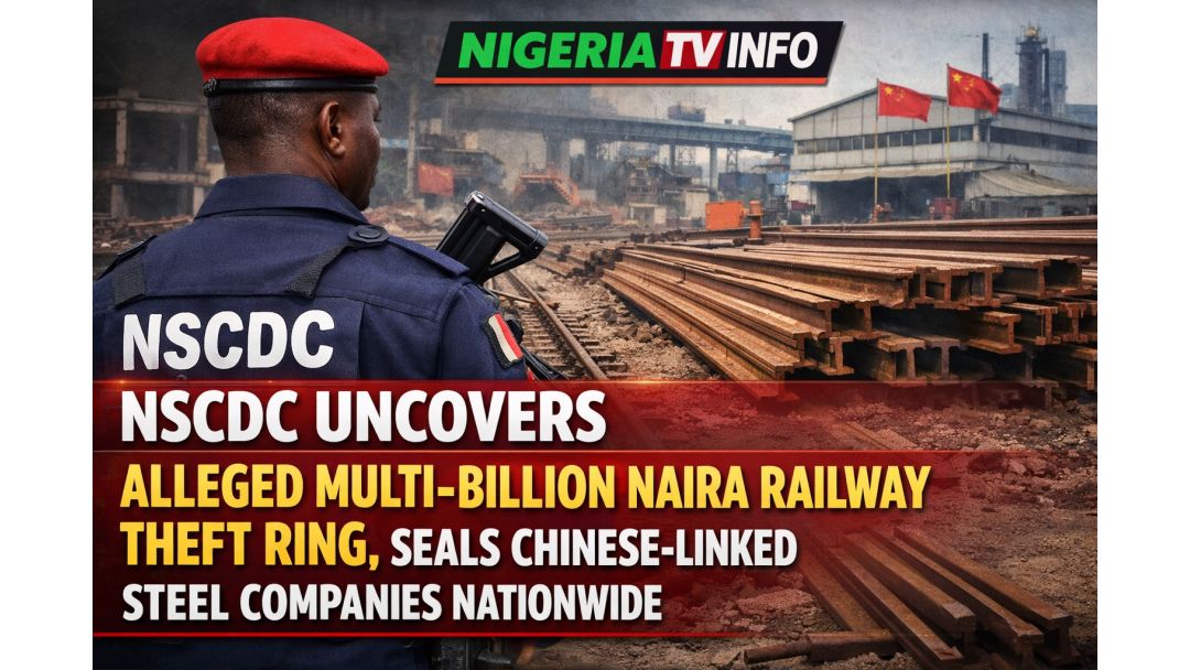 Featured image: NSCDC Uncovers Alleged Multi-Billion Naira Railway Theft Ring, Seals Chinese-Linked Steel Companies Nationwide
