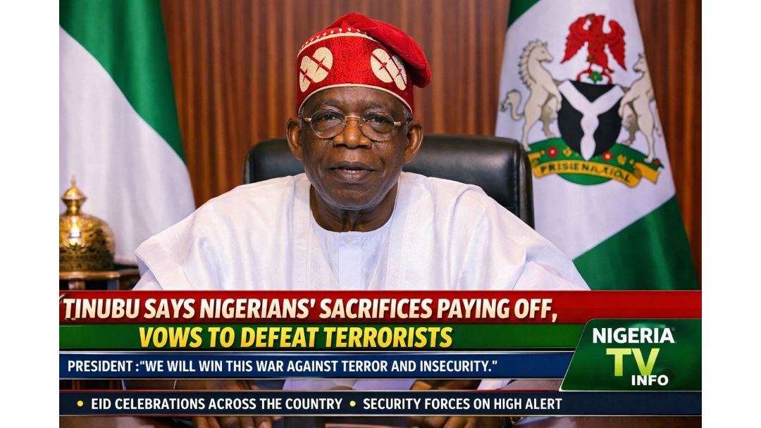 Featured image: Sallah: Tinubu Says Nigerians’ Sacrifices Paying Off, Vows To Defeat Terrorists