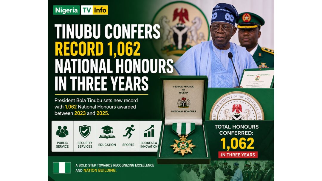 Featured image: Tinubu Confers Record 1,062 National Honours in Three Years