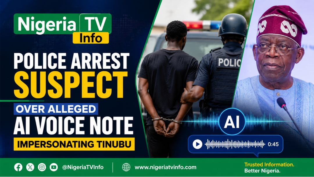 Featured image: Police Arrest Suspect Over Alleged AI Voice Note Impersonating Tinubu