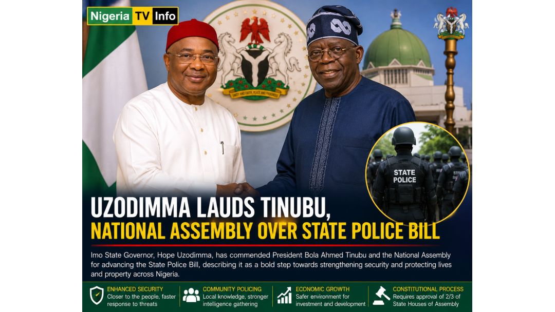 Featured image: Uzodimma Lauds Tinubu, National Assembly Over State Police Bill